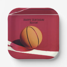 Red Boys Birthday Party Basketball