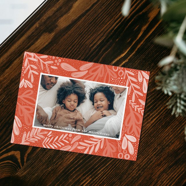 Red Bramble | Botanisches Foto Feiertagskarte (Red Bramble | Festive Botanical Photo Holiday Card)