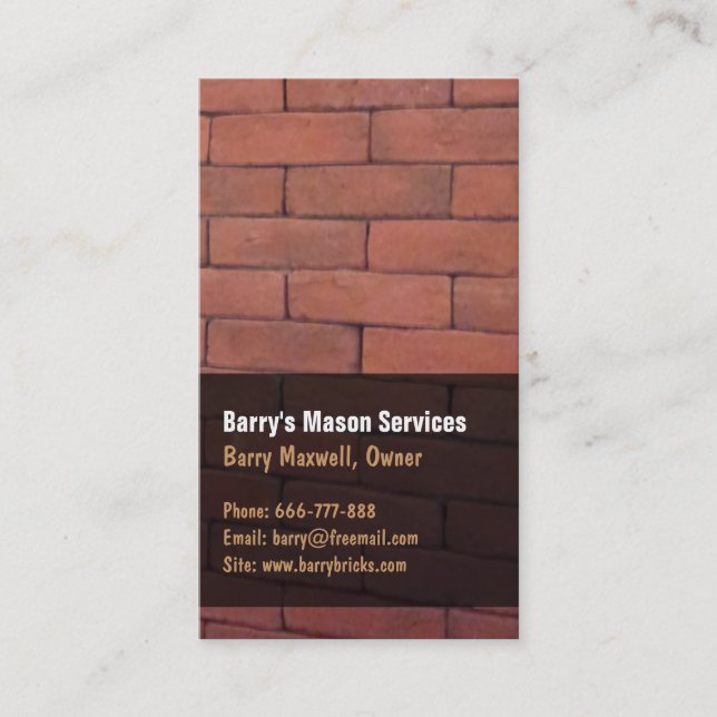 Red Brick Mason Business Cards Visitenkarte (Vorderseite)