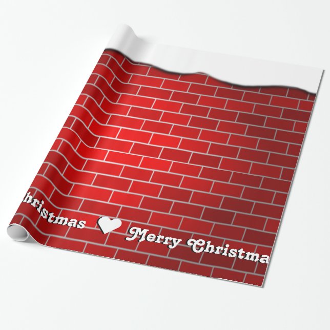 Red Brick mit Snow Drift - Snowy Top Geschenkpapier (Ungerollt)
