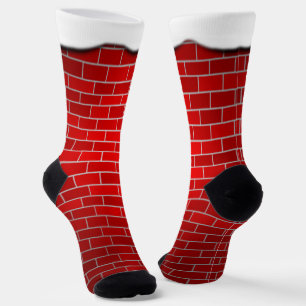 Red Brick w Snow Drift Weihnachten Socken