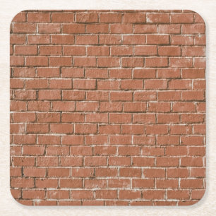 Red Brick Wall Rustic Rechteckiger Pappuntersetzer