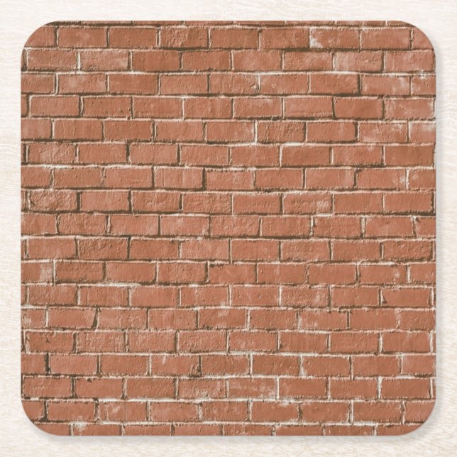 Red Brick Wall Rustic Rechteckiger Pappuntersetzer (Vorderseite)