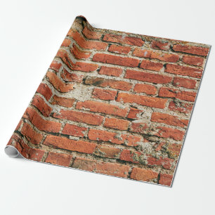 Red brick wall texture grunge background. Abstract Geschenkpapier