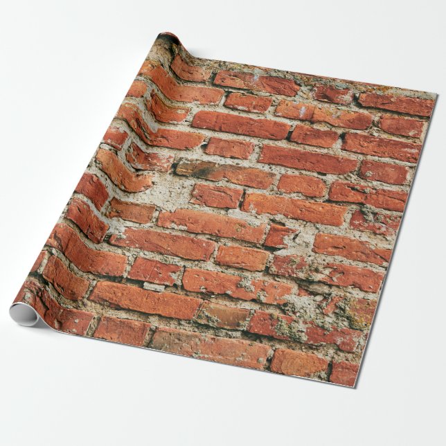 Red brick wall texture grunge background. Abstract Geschenkpapier (Ungerollt)