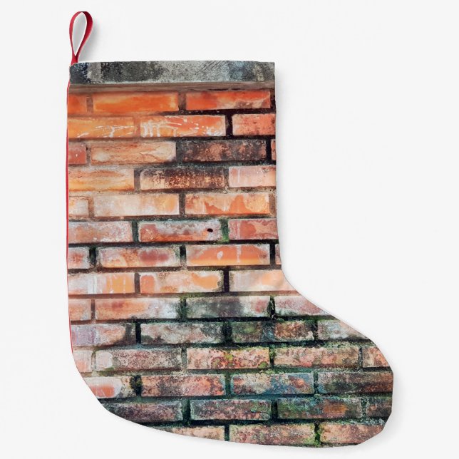 Red brick wall with stainsabstract,aged,architectu kleiner weihnachtsstrumpf (Vorderseite)