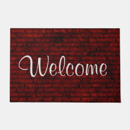 Red Brick Willkommen Fußmatte