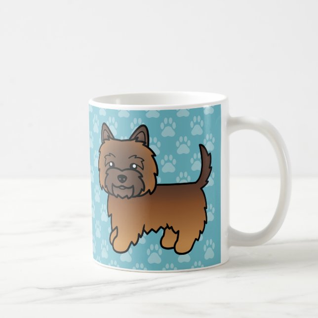 Red Brindle Cairn Terrier Cartoon Dog Tasse (Rechts)