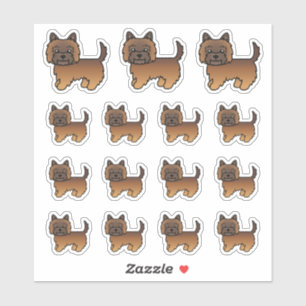 Red Brindle Cairn Terrier Niedlich Cartoon Hunde Aufkleber