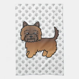 Red Brindle Cairn Terrier Niedlicher Cartoon Dog Geschirrtuch
