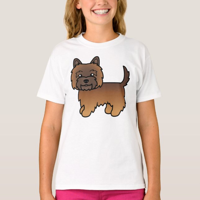 Red Brindle Cairn Terrier Niedlicher Cartoon Dog T-Shirt (Vorderseite)