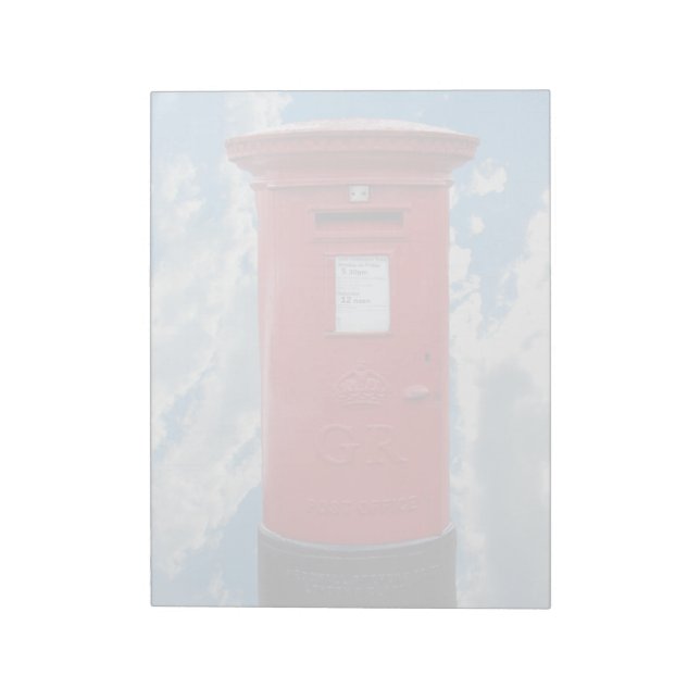 Red British Post Box Notizblock (Rotiert)
