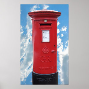 Red British Post Box Poster