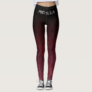 Red Brown Black Ombre Rust Metal Patina Ihr Name Leggings