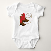 Red & Brown Cowboy Boots & Lasso, Personalisiert