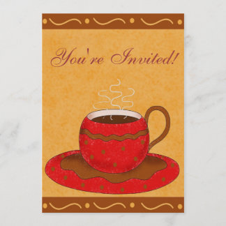 Red & Brown Cup - individuelle Kaffeeveranstaltung Einladung