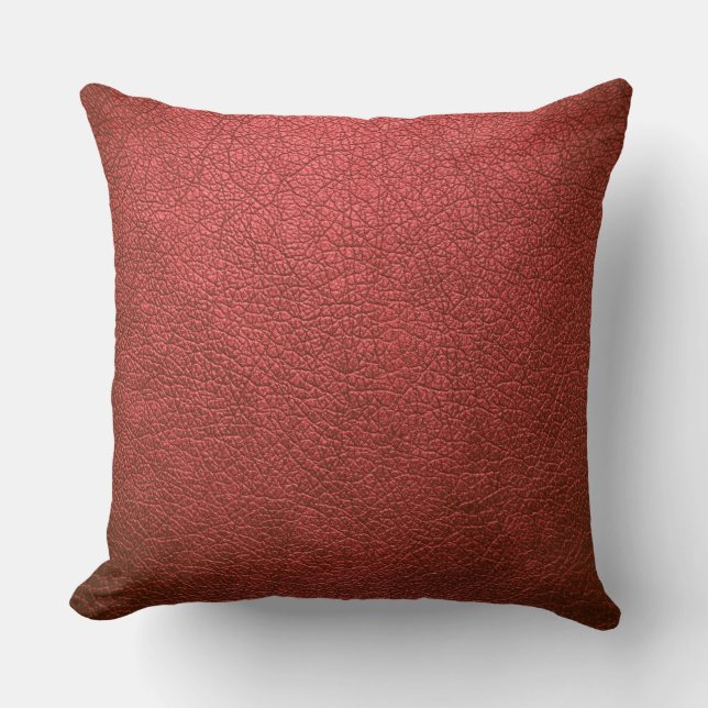 Red Brown Leather Kissen (Vorderseite)