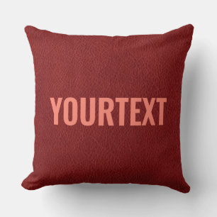 Red Brown Leather Look Hinzufügen Text doppelseiti Kissen