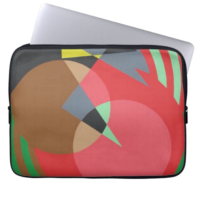 Red & Brown Modern Art Laptop Sleeve (Vorderseite)