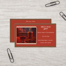 Red Brown Smoke Cigar Shop Business Card Visitenkarte