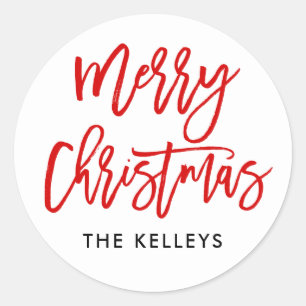 Red Brush-Skript Runder Aufkleber