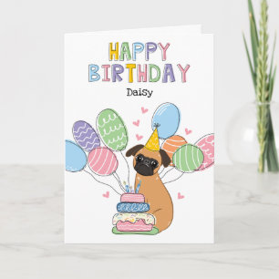 Red Brussels Griffon Dog Birthday Card Karte