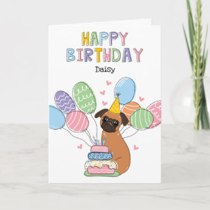Red Brussels Griffon Dog Birthday Card Karte