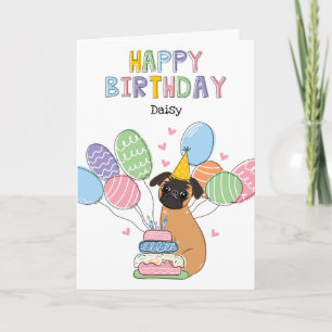 Red Brussels Griffon Dog Birthday Card Karte