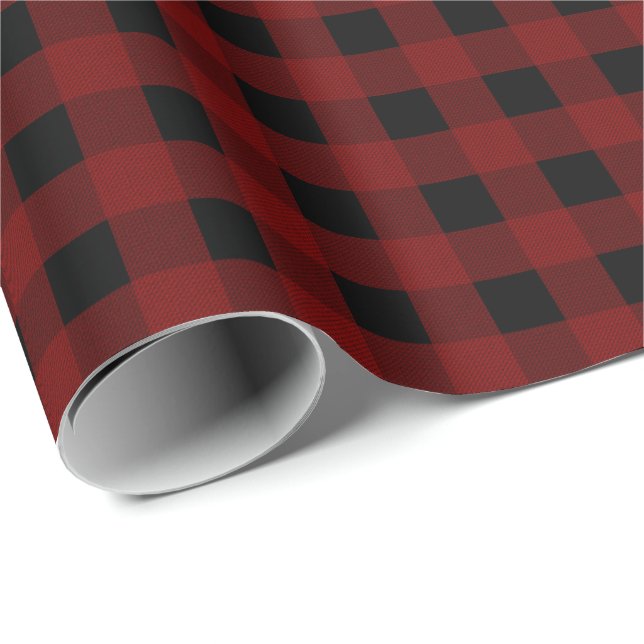 Red Buffalo Check Geschenkpapier (Rolleneckpunkt)