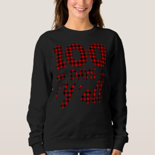 Red Buffalo Kariert 100th Y'all Lehrer Happy 100 D Sweatshirt