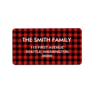 Red Buffalo Kariert Address Labels Adressaufkleber