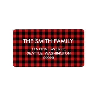 Red Buffalo Kariert Address Labels Adressaufkleber