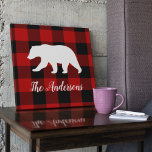Red Buffalo Kariert & Bear | Geschenk für persönli Leinwanddruck<br><div class="desc">Red Buffalo Kariert & Bear | Geschenk für persönliche Namen</div>