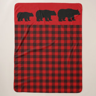 Red Buffalo Kariert Bear Sherpa Blanket Sherpadecke