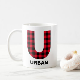Red Buffalo Kariert Bold Initial U Monogram Kaffeetasse