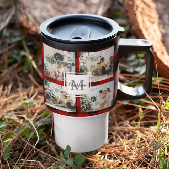 Red Buffalo Kariert & Collage Foto mit anfängliche Reisebecher (Von Creator hochgeladen)