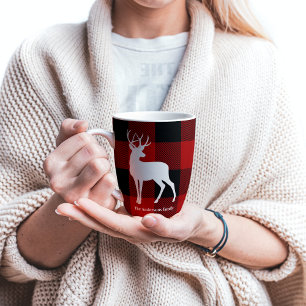 Red Buffalo Kariert & Deer   Geschenk für persönli Milchtasse