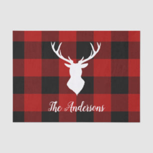 Red Buffalo Kariert & Deer Geschenk für persönli Seidenpapier