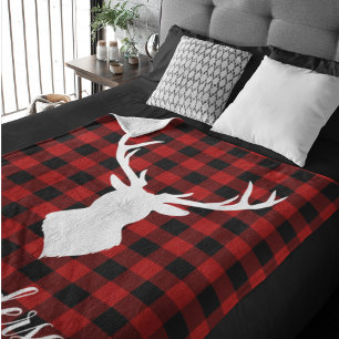 Red Buffalo Kariert & Deer   Geschenk für persönli Sherpadecke