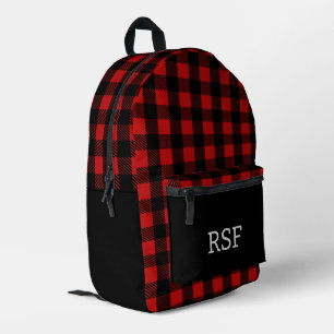 Red Buffalo Kariert Drei-Letter-Monogramm Bedruckter Rucksack