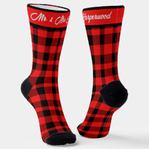 Red Buffalo Kariert erste Weihnachtszeit Mr. & Mrs Socken