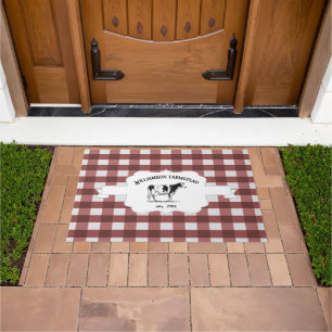 Red Buffalo Kariert Farm Kuh Doormat Fußmatte