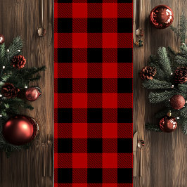 Red Buffalo Kariert & Frohe Weihnachten Mittelgroßer Tischläufer