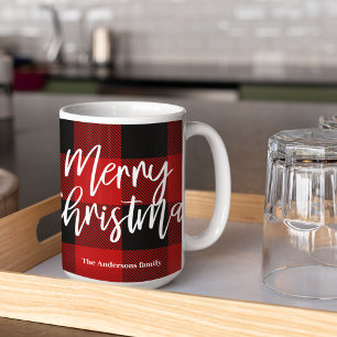 Red Buffalo Kariert & Frohe Weihnachten  Persönlic Kaffeetasse