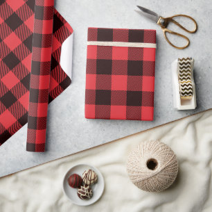 Red Buffalo Kariert Geschenkpapier