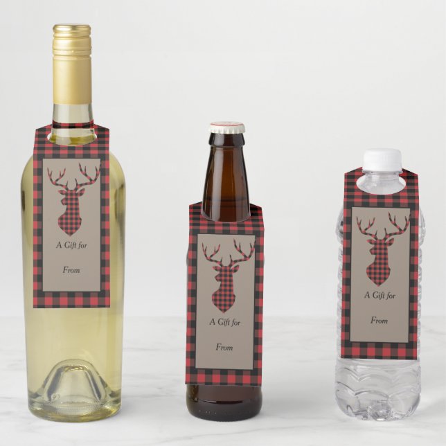 Red Buffalo Kariert Hirschkopf Flaschenanhänger (Beispiel)