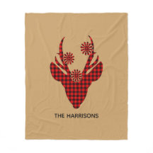 Red Buffalo Kariert Hirschkopf Personalisiert