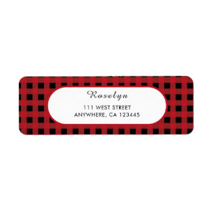 Red Buffalo Kariert Holiday Return Address Label