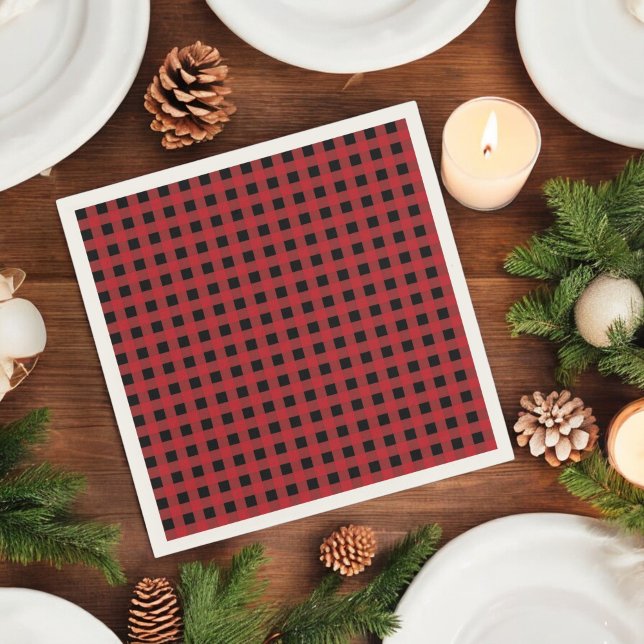 Red Buffalo Kariert Holiday Serviette (Von Creator hochgeladen)