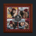 Red Buffalo Kariert Lumberjack Familienfoto Collag Erinnerungskiste<br><div class="desc">Laden Sie Ihre Lieblings-Fotos hoch,  um Ihr eigenes personalisiertes Foto Geschenk zu machen.</div>